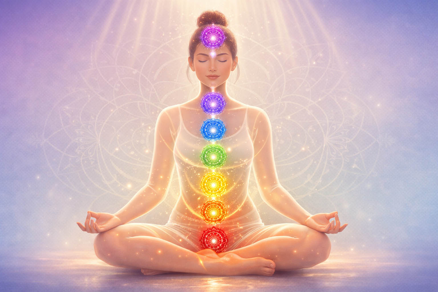 Chakra racine bloqué symptômes Visualisation des chakras alignés sur le corps humain