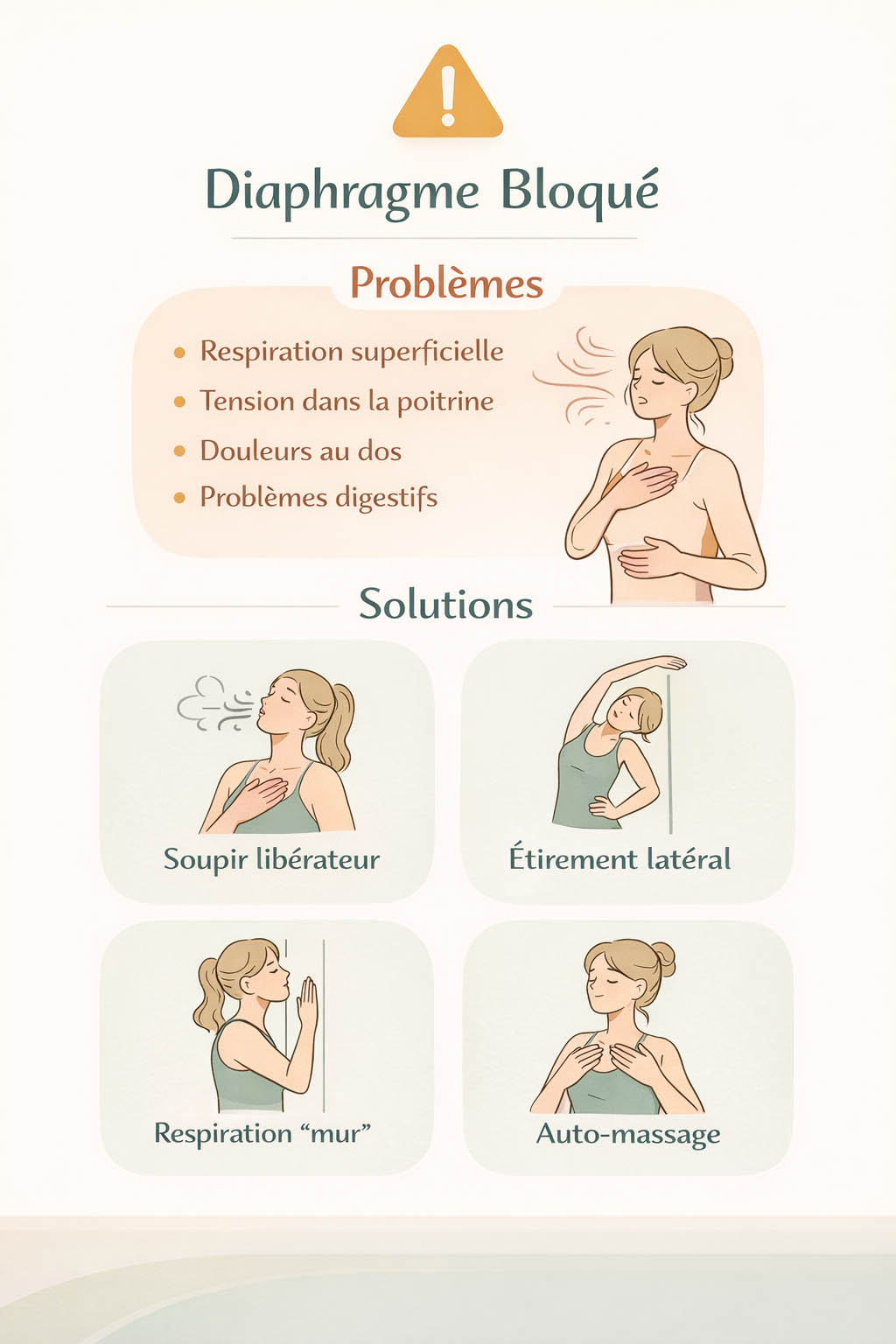 diaphragme bloque symptomes causes solutions diaphragme bloqué symptômes causes solutions exercices déblocage