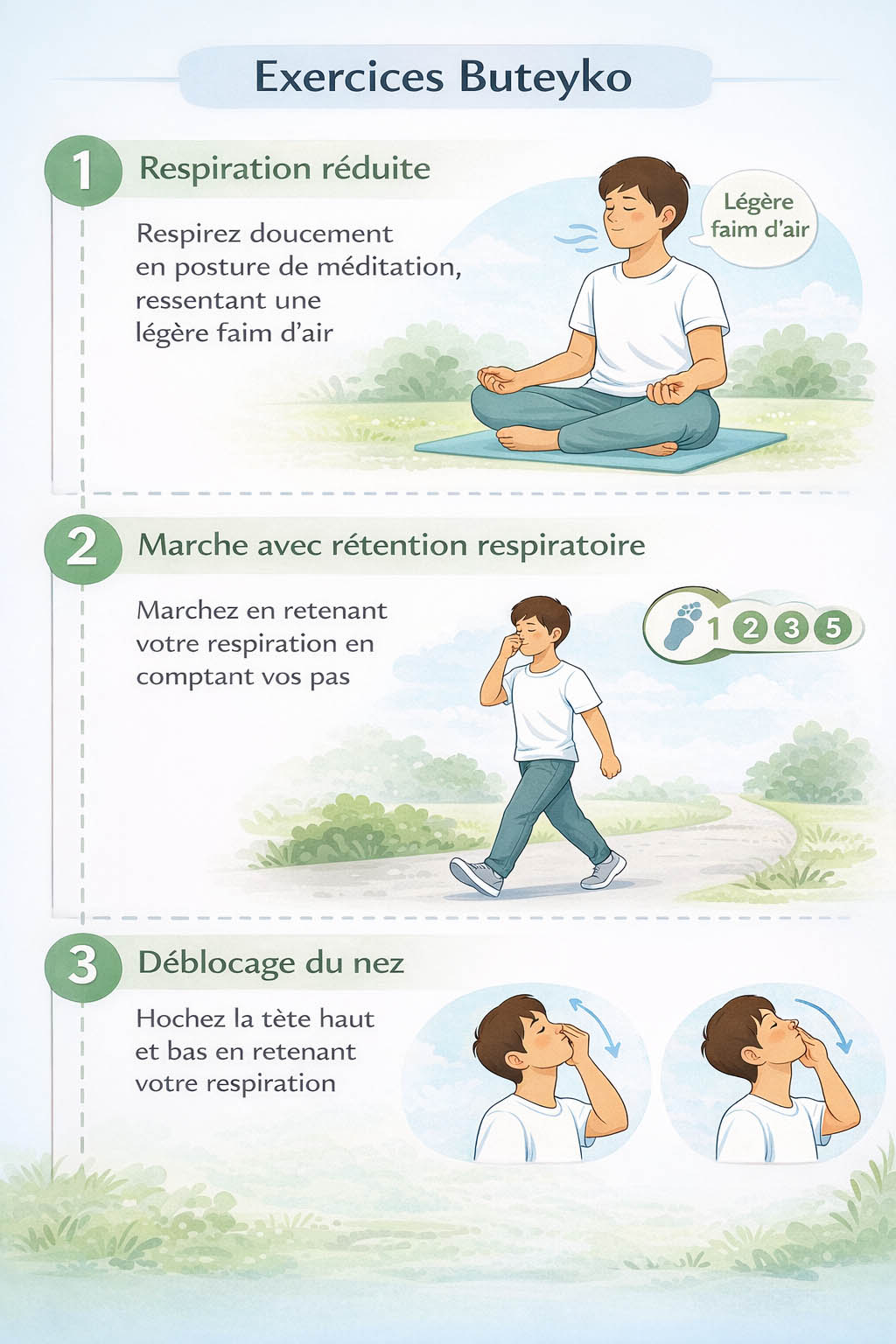 exercices méthode buteyko respiration réduite technique
