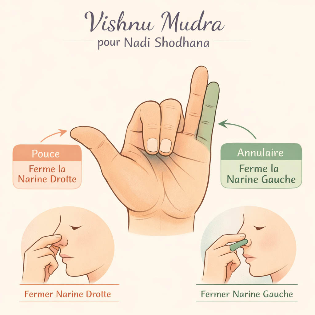 vishnu mudra position doigts nadi shodhana respiration alternée