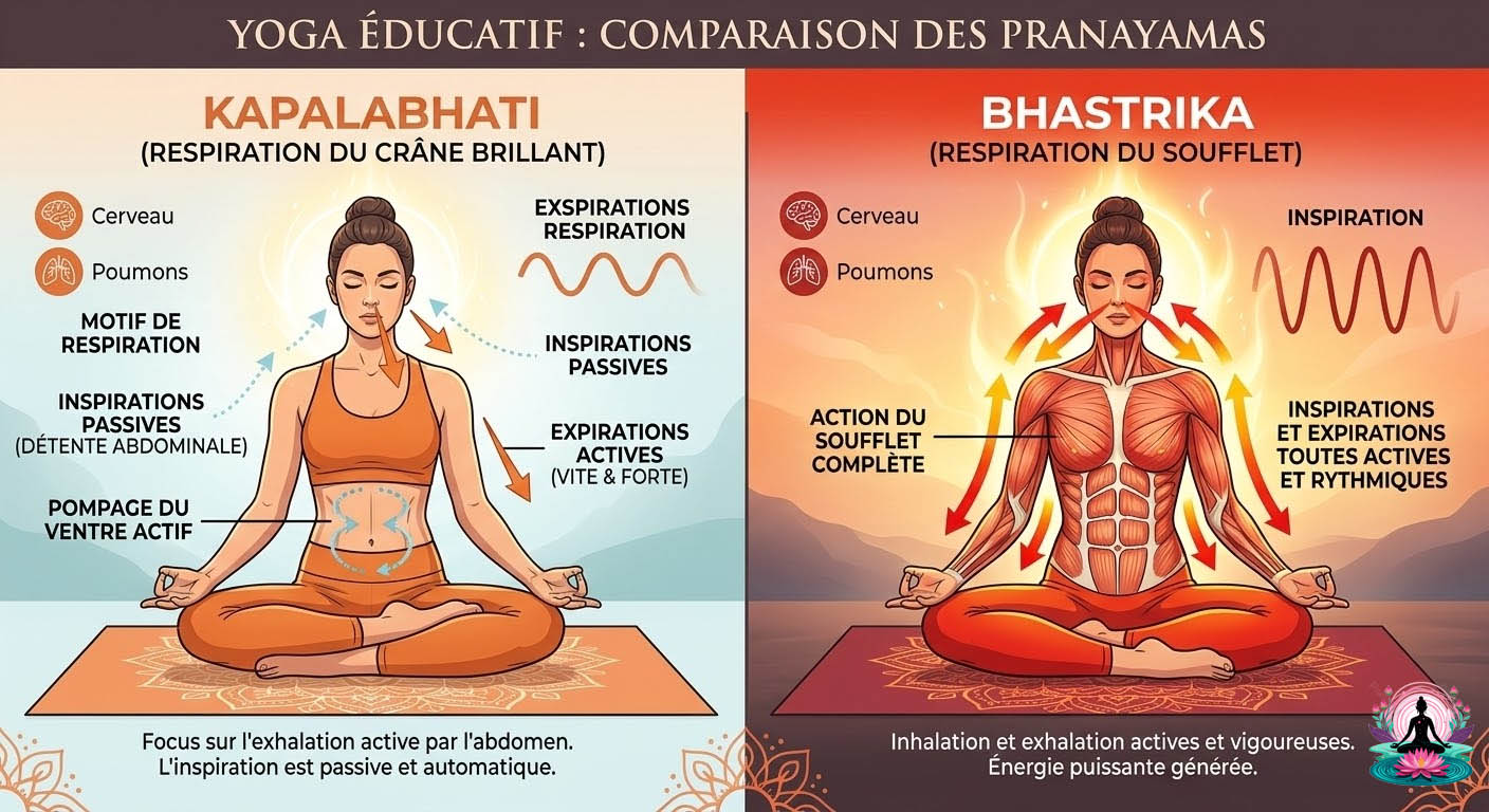 kapalabhati vs bhastrika difference comparaison pranayama