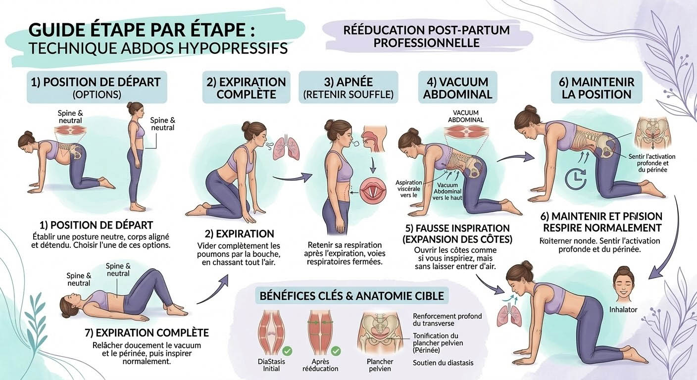 technique abdos hypopressifs etapes debutant apnee vacuum