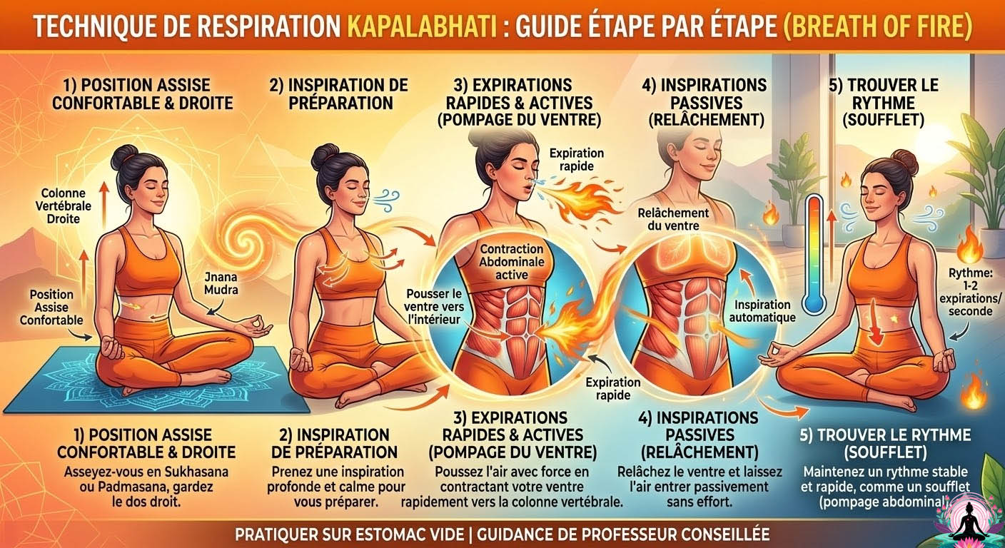technique kapalabhati etapes debutant abdomen