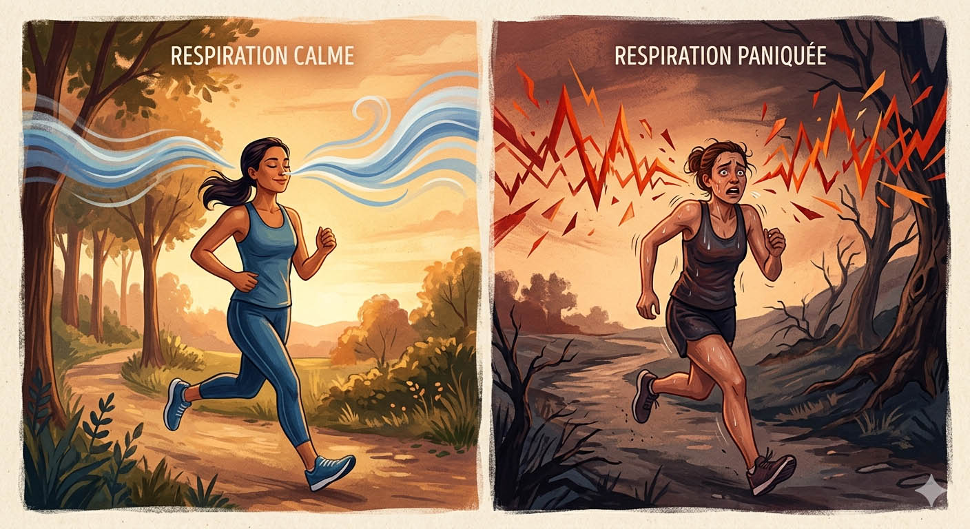 respiration calme respiration paniquee